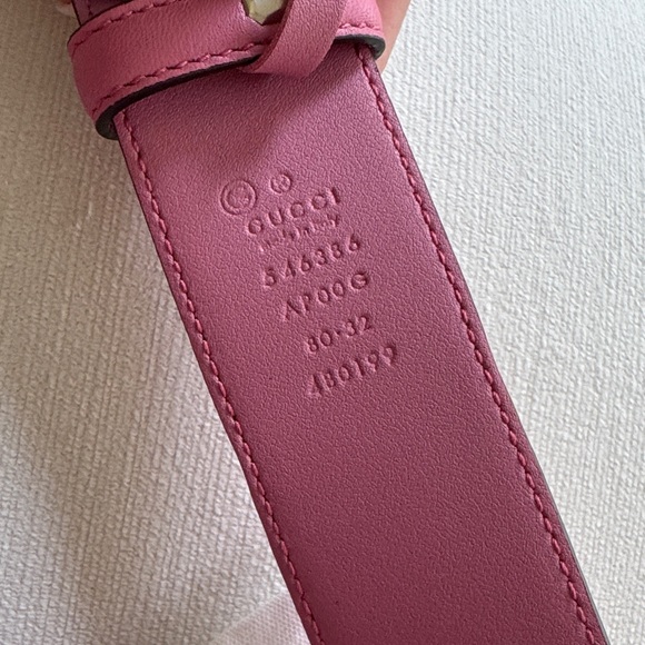 Gucci Pink Leather Belt with Gold Buckle main image 2